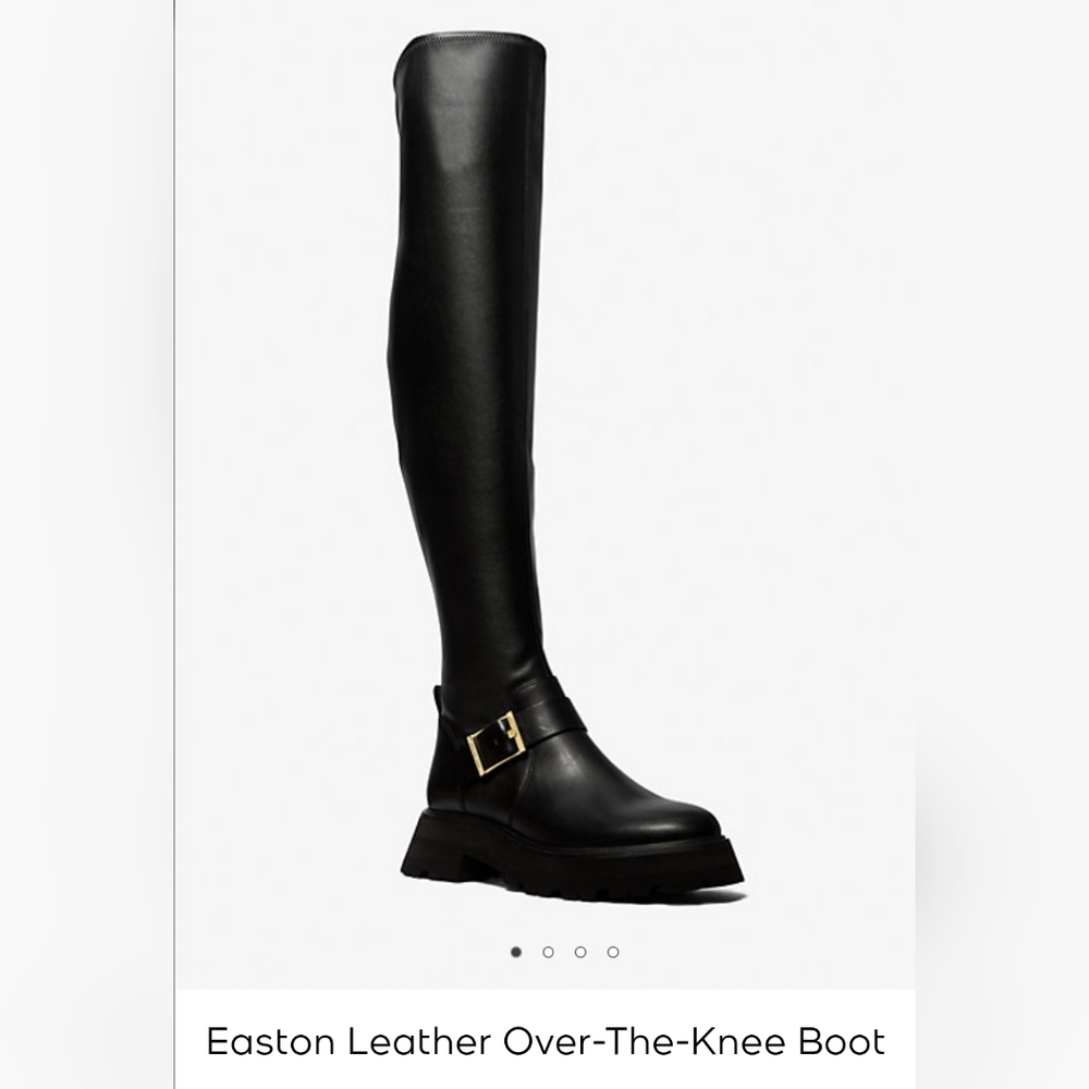 Michael Kors Easton Over-The-Knee Stretchy Leather Boots Brown, Black  7,8,10,11